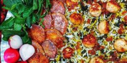طرز تهیه اسفناج پلو مجلسی با مرغ و طعمی بی نظیر