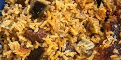 طرز تهیه بادمجان پلو به روش مجلسی و با طعمی بی نظیر