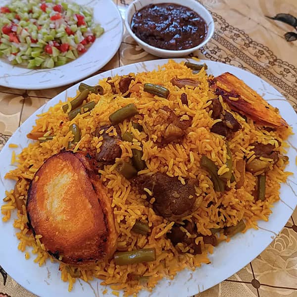 طرز تهیه لوبیا پلو با گوشت تکه ای