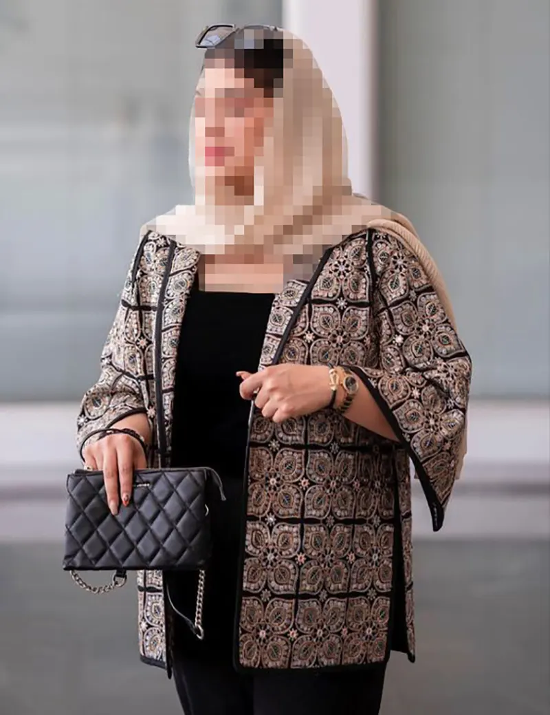 مانتو مجلسی با پارچه سوزن دوزی
