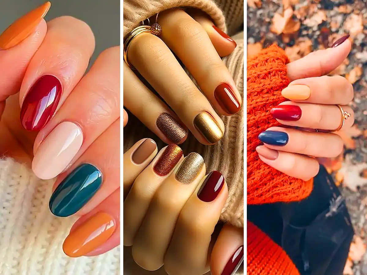لاک ژل ساده رنگهای پاییزی