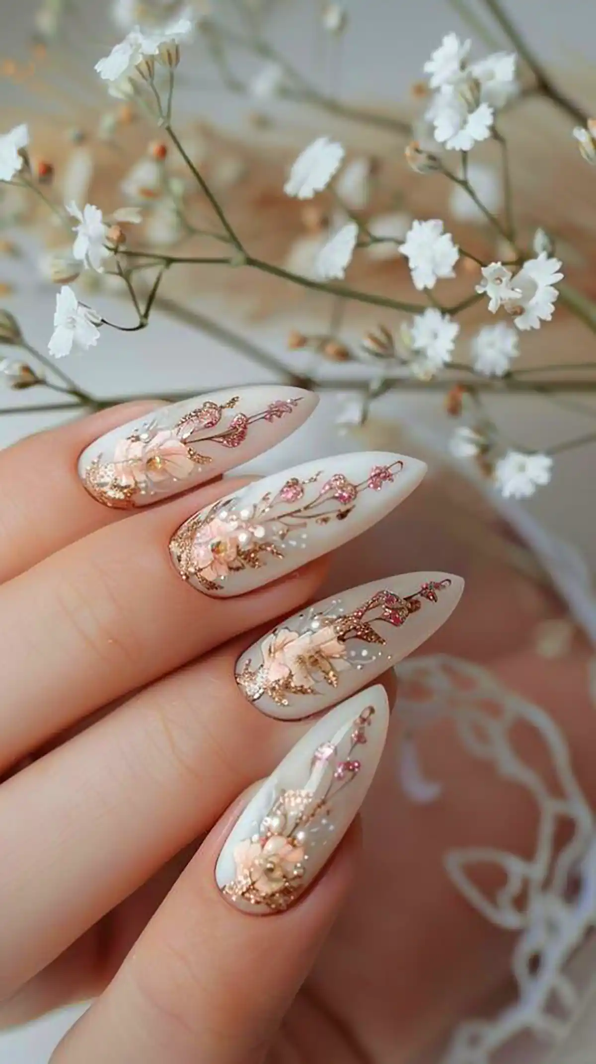 دیزاین ناخن با ورق طلا 