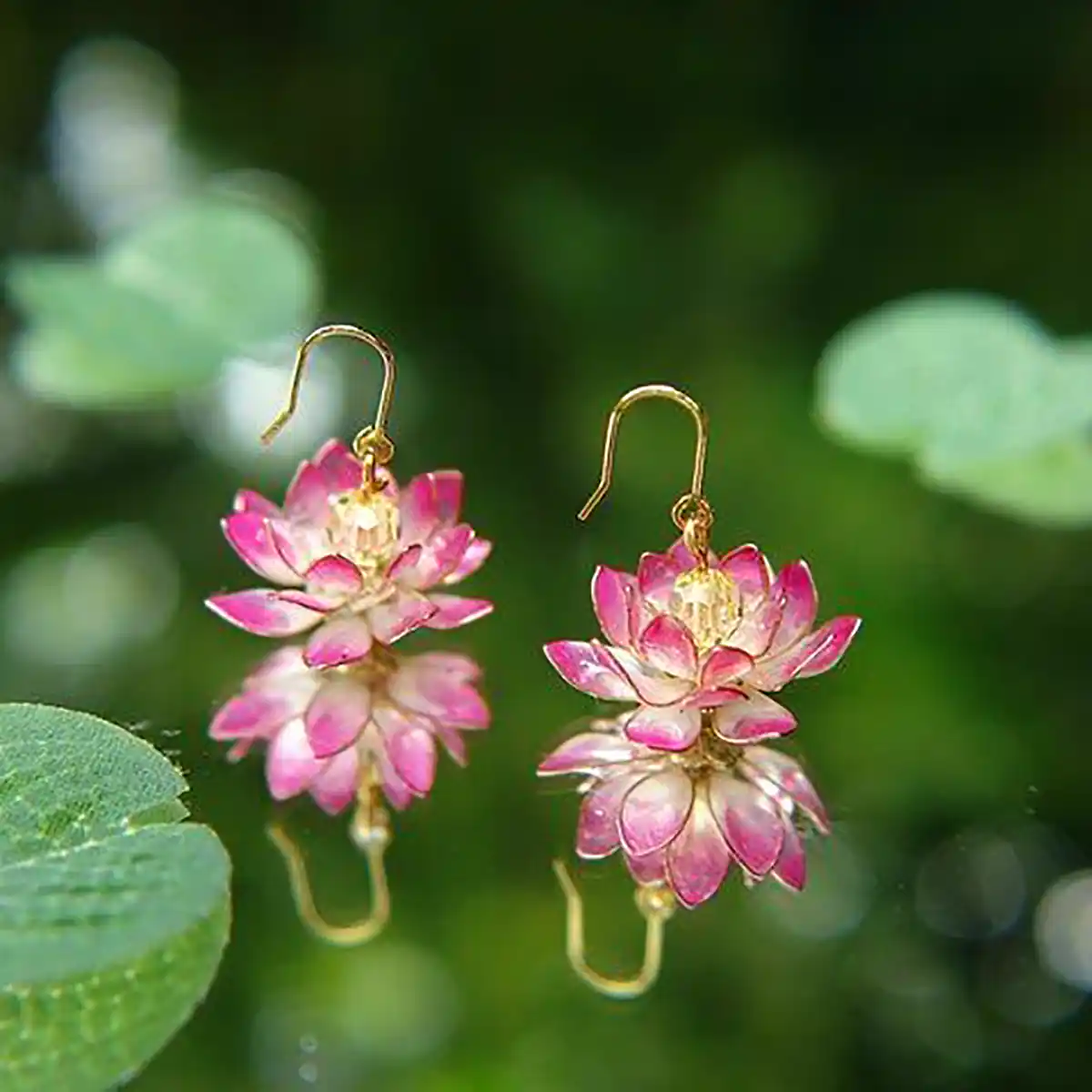 گوشواره گل نیلوفر آبی 