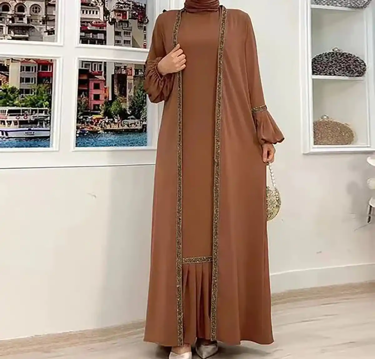 مانتو بلند جلو بسته زنانه