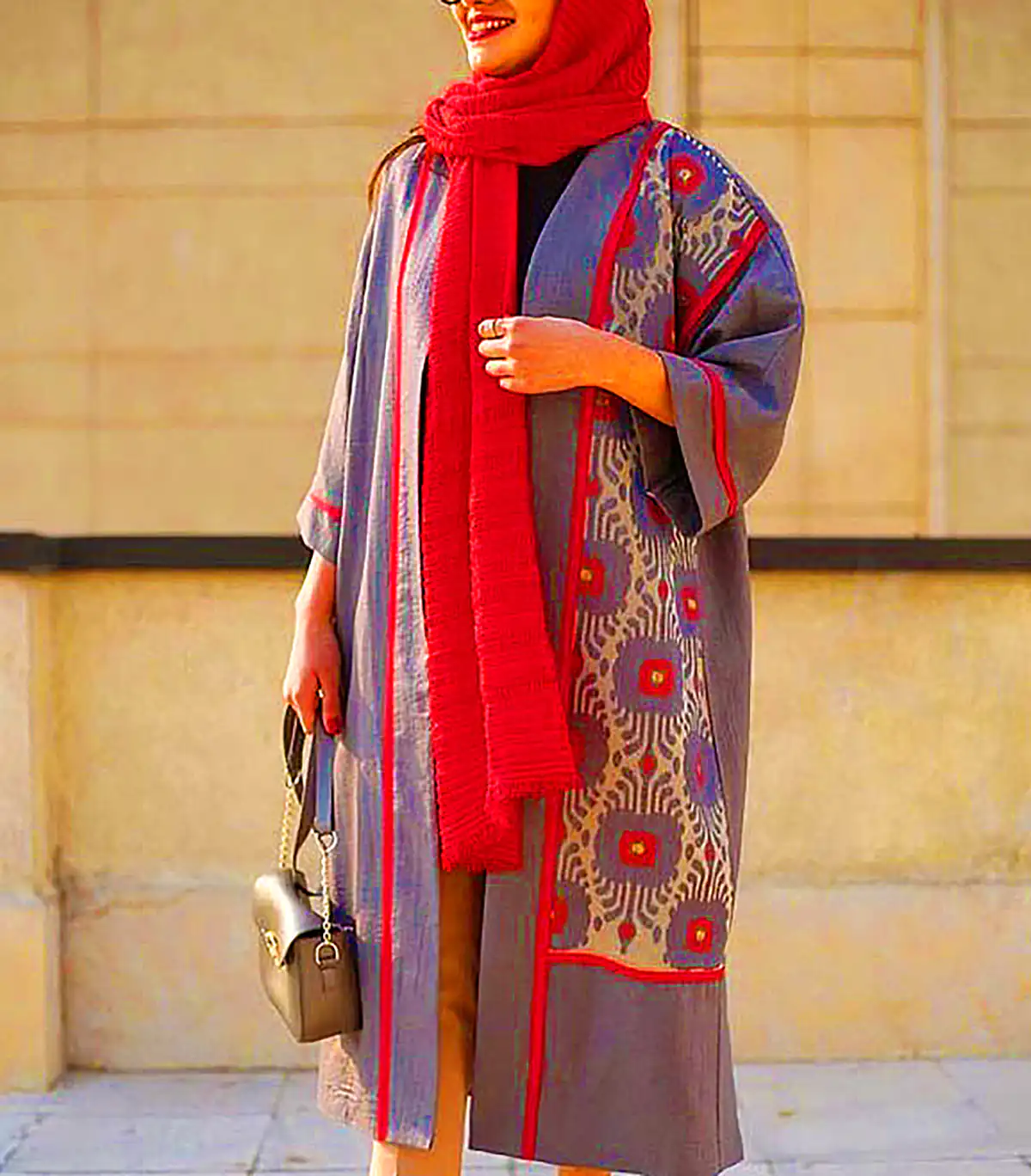 مانتو بلند گلدار شیک 