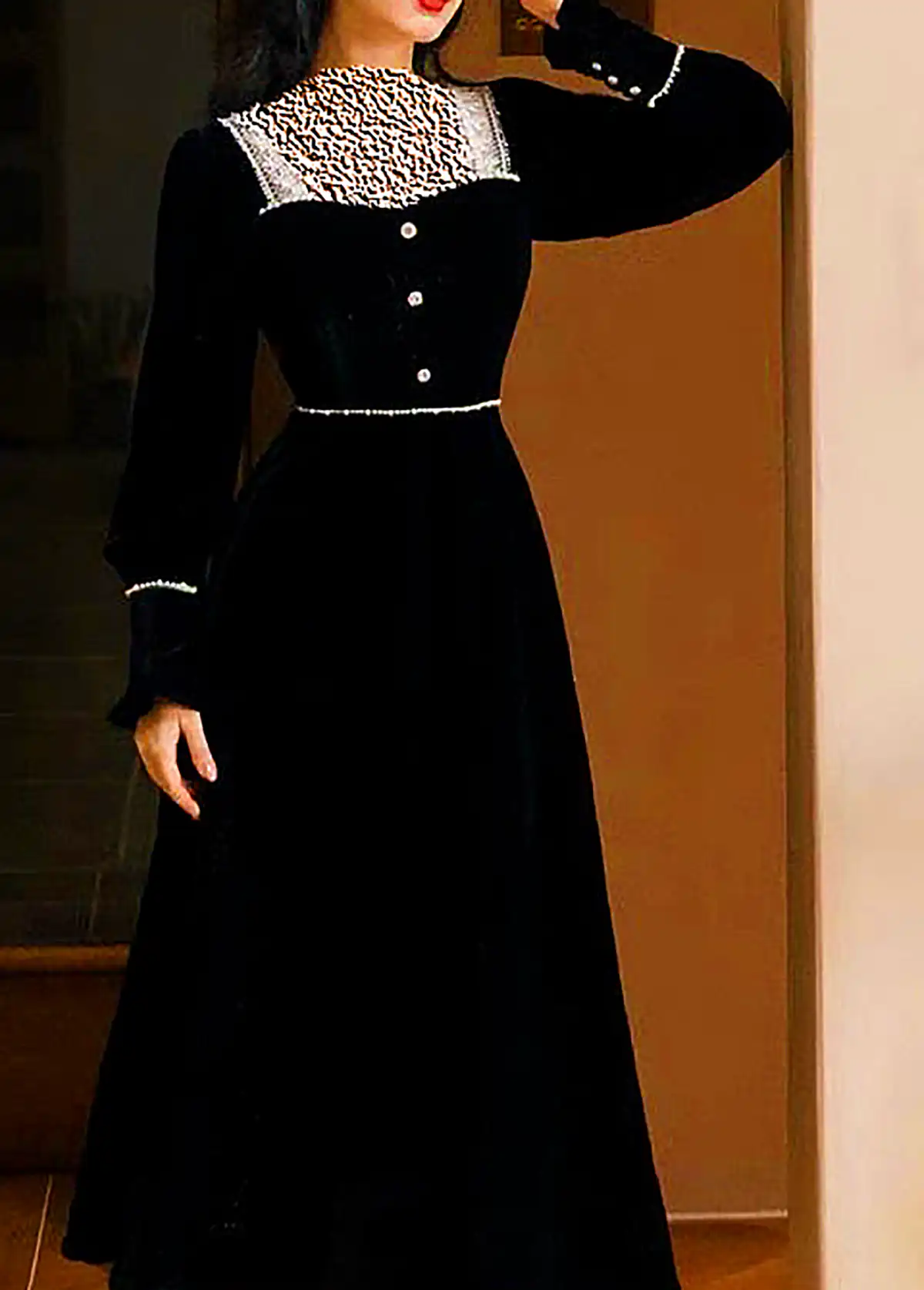 پیراهن مخمل مشکی مجلسی