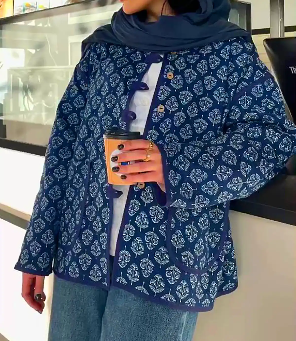 کت پوپلین طرحدار