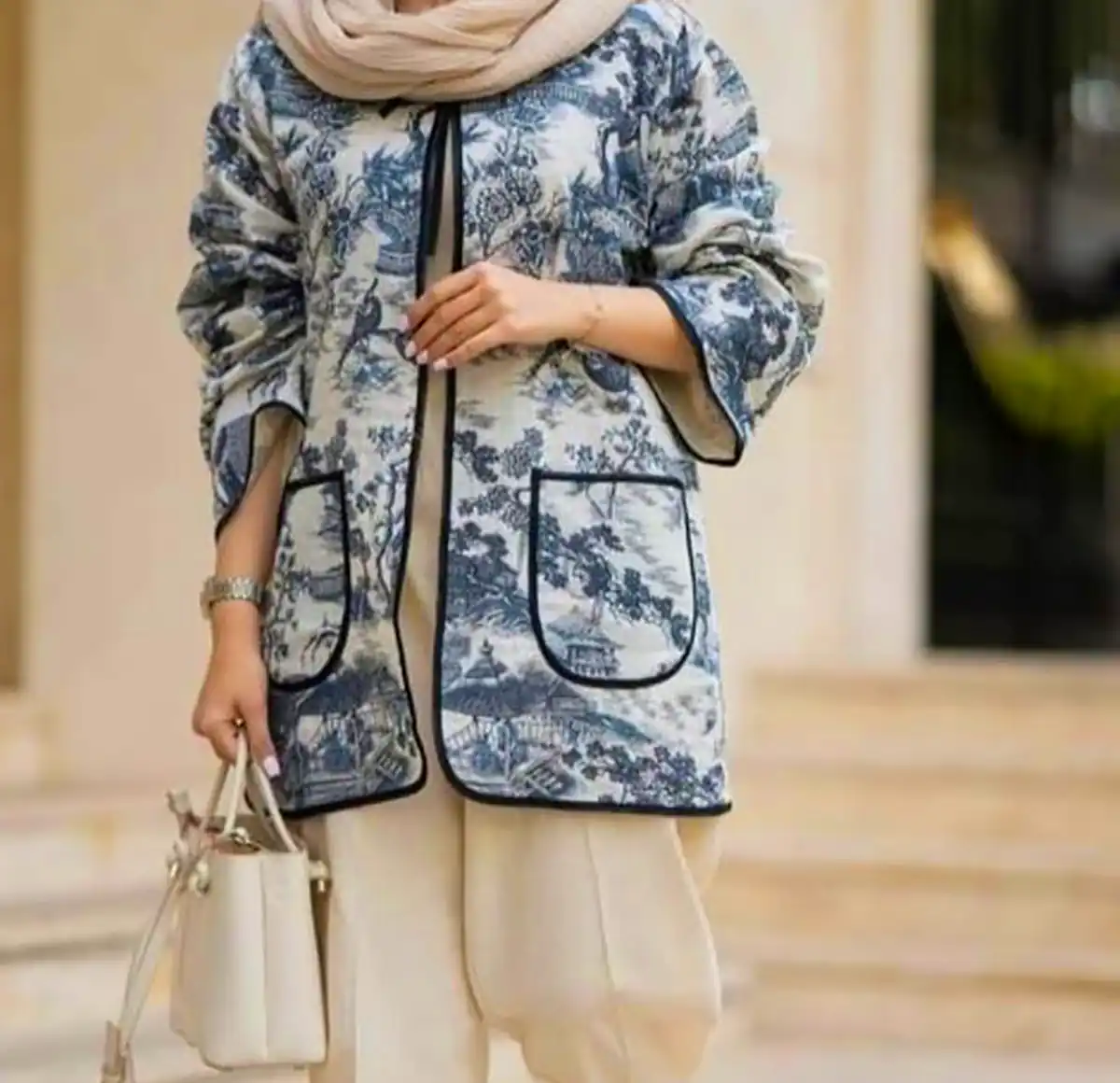 کت پوپلین طرحدار