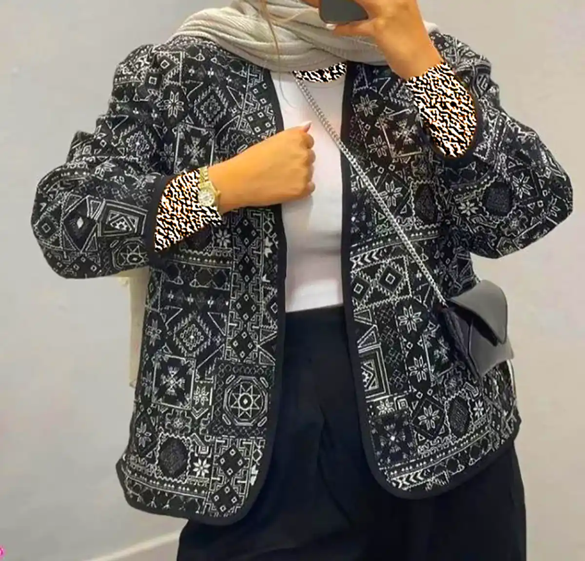 کت پوپلین طرحدار