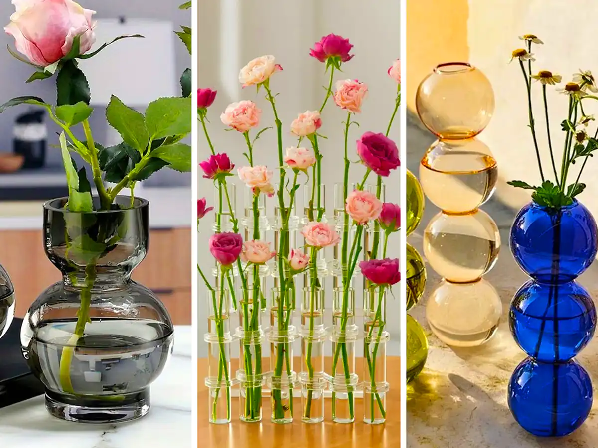 گلدان کروی شیشه ای