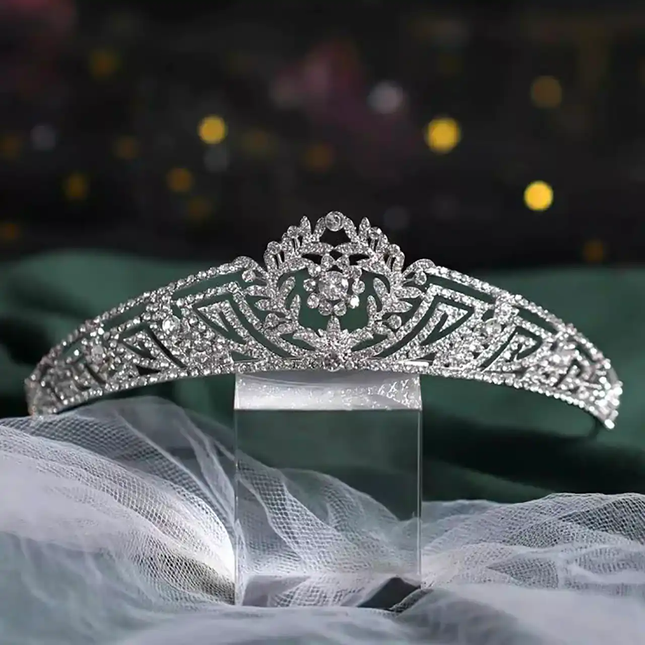 تاج جواهری شیک و ترند عروس