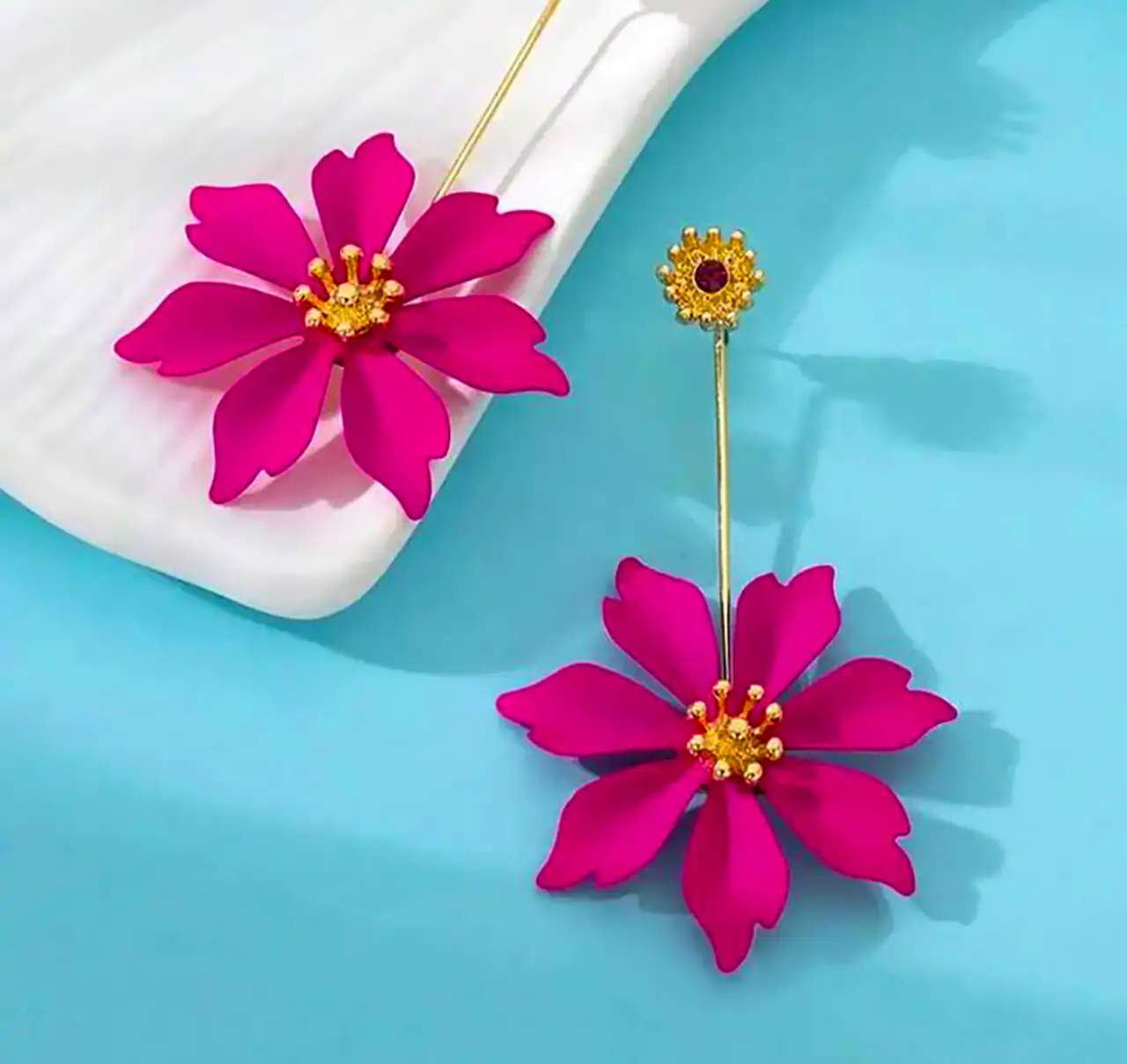 گوشواره پلیمری گل رنگی