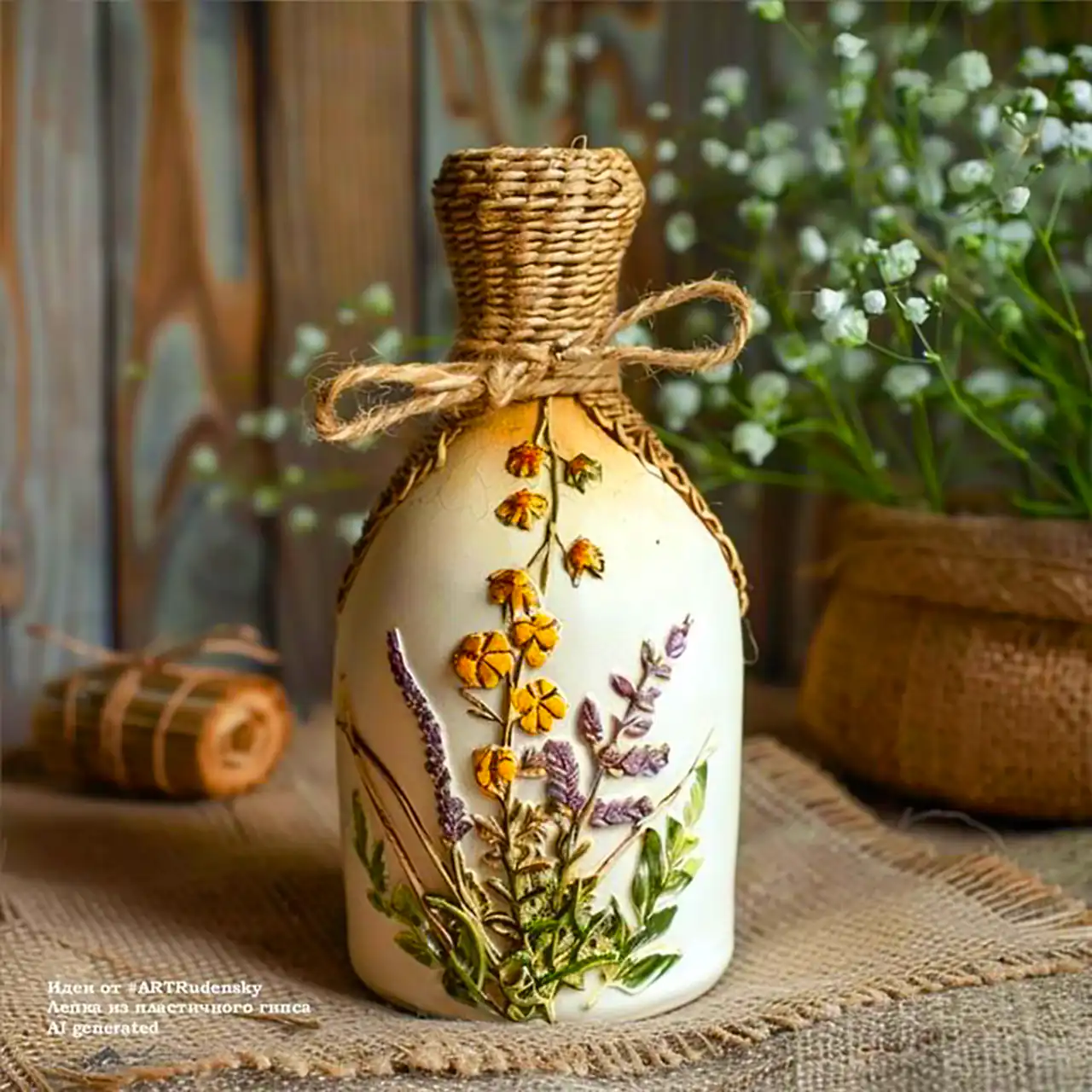 بطری شیشه ای دکوراتیو