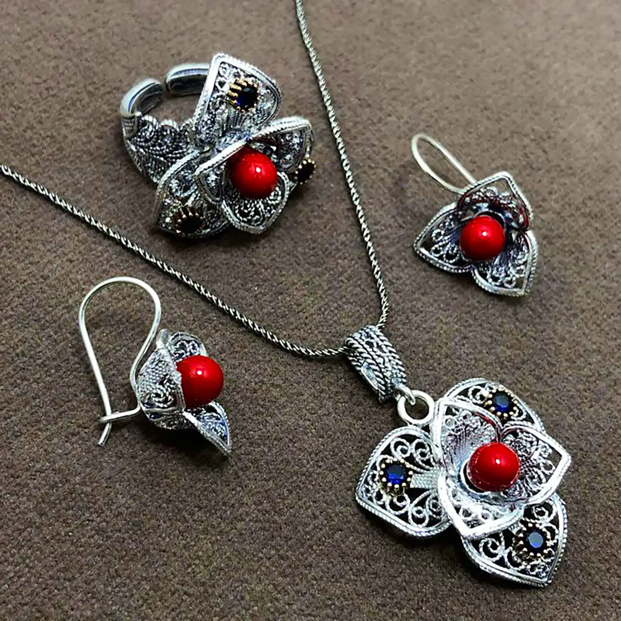 نیم ست شیک جدید نقره