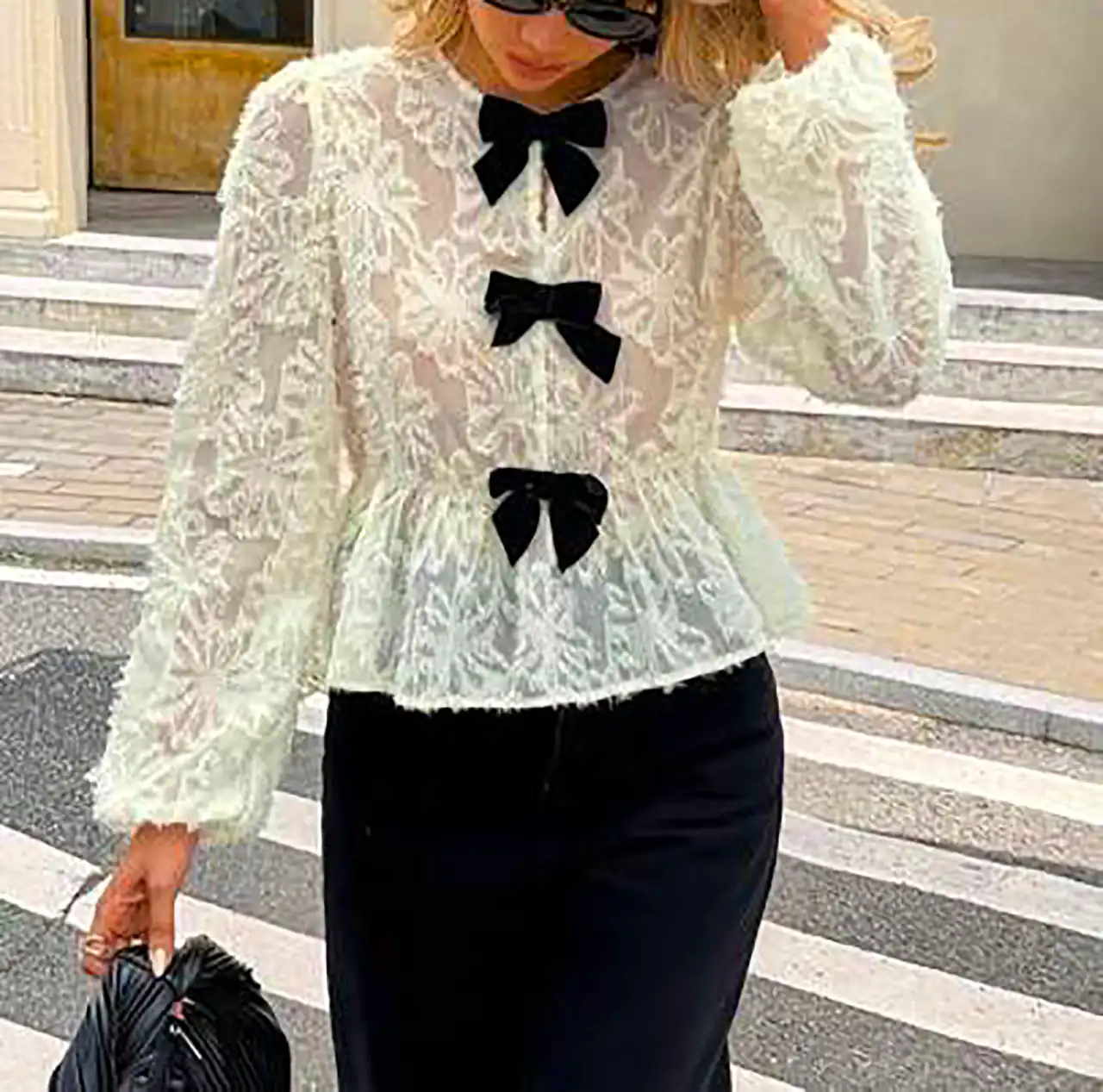 پیراهن گیپوری سفید زنانه