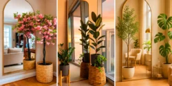 زیباترین مدل های آینه قوسی و گلدان دکوراتیو برای ورودی و پذیرایی