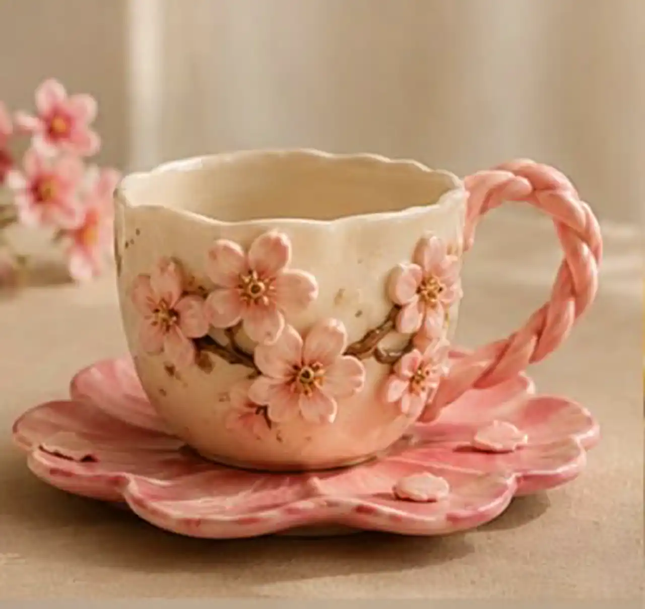 فنجان سرامیکی طرح گل