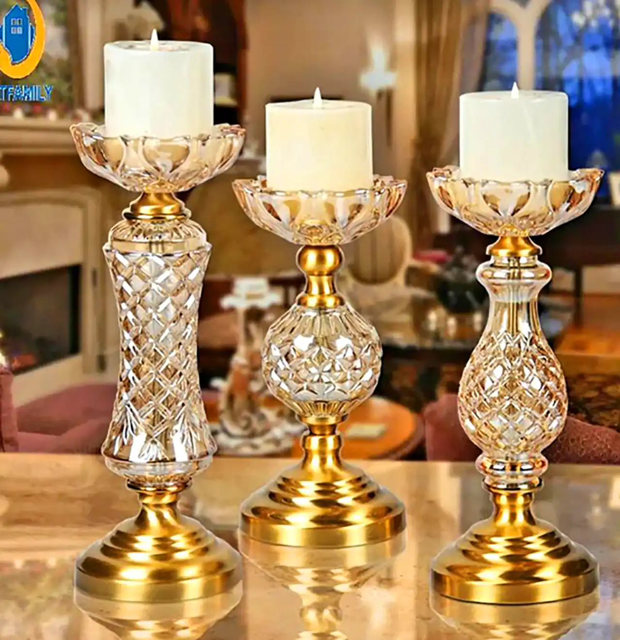 جاشمعی مدرن شیشه ای شیک