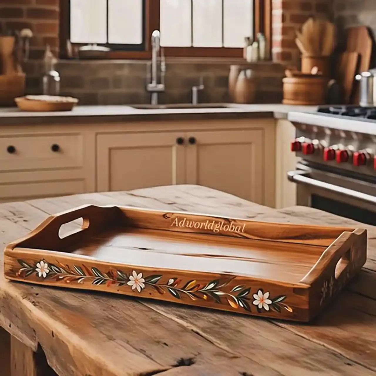 سینی چوبی مدرن دکوراتیو