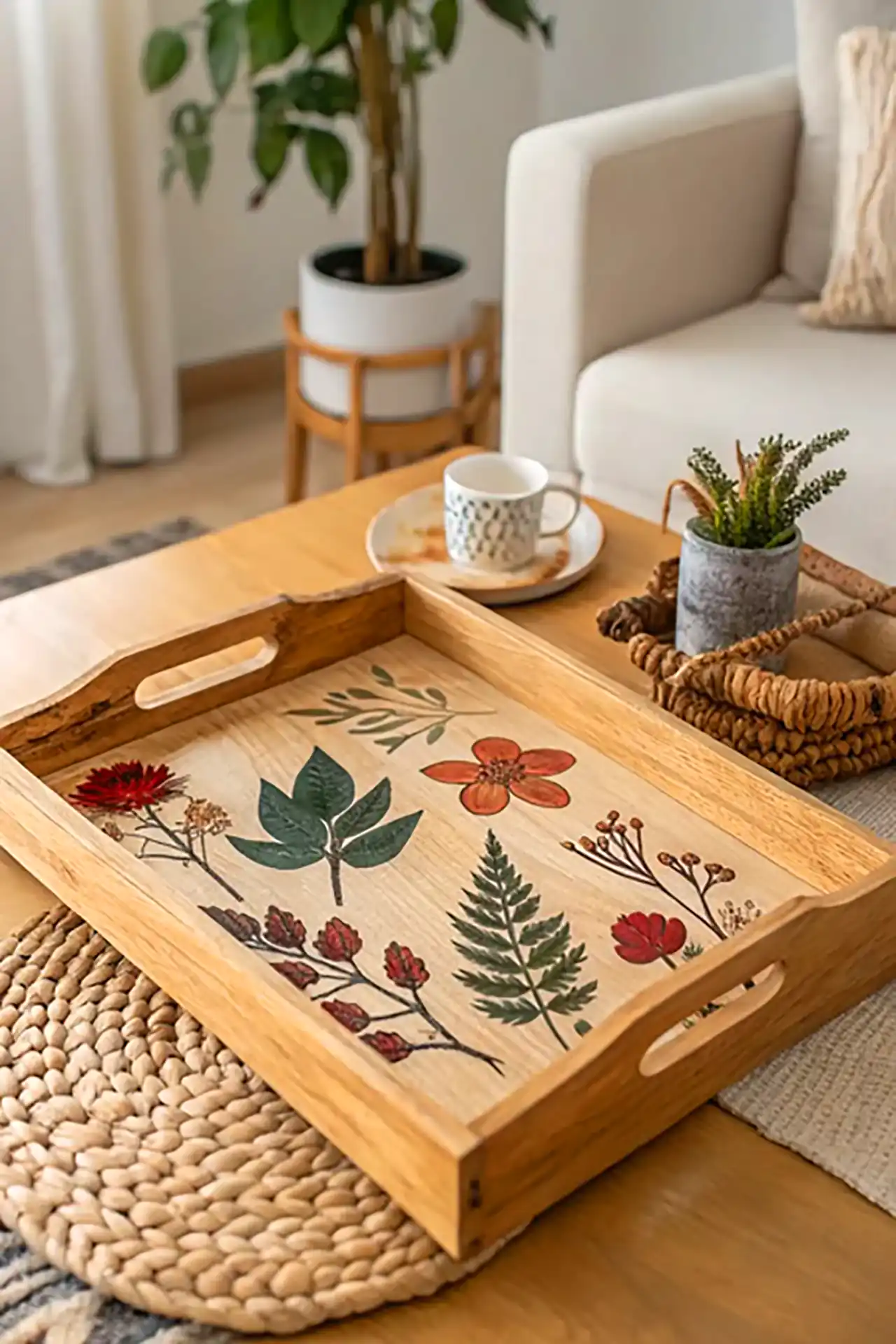سینی چوبی مدرن دکوراتیو