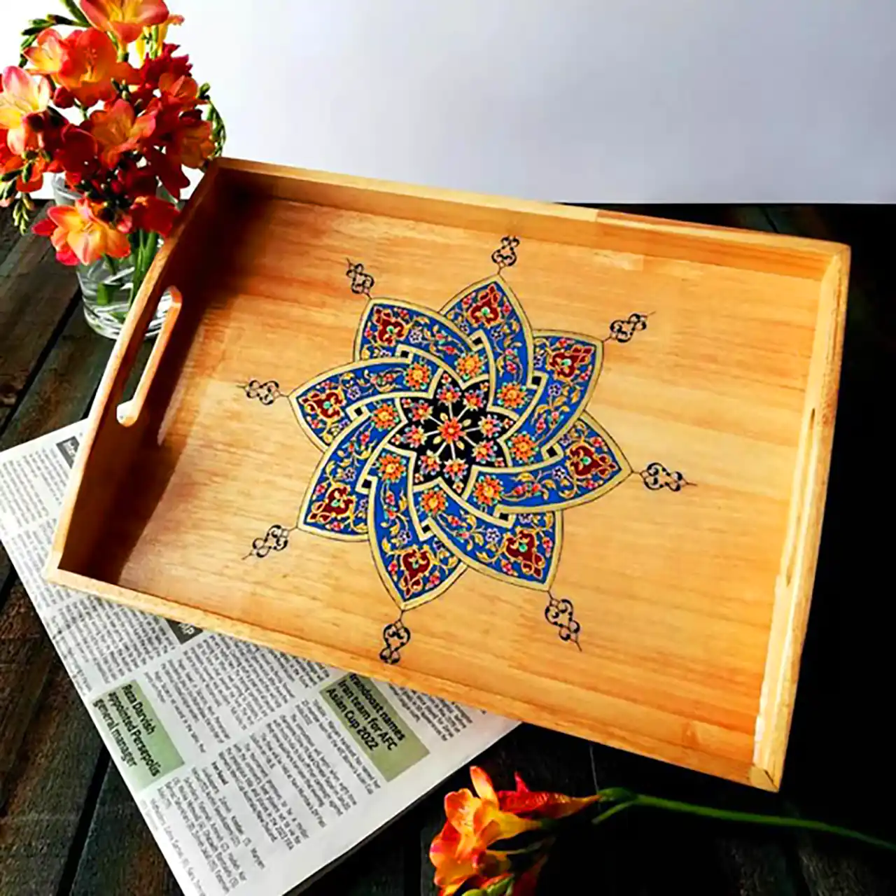 سینی چوبی مدرن دکوراتیو