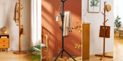 چوب لباسی ایستاده چوبی پینترستی؛ ترند جدید دکور ورودی خانه