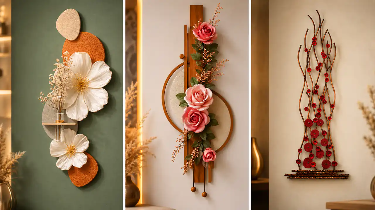 دیوارکوب گل طبیعی برای پذیرایی