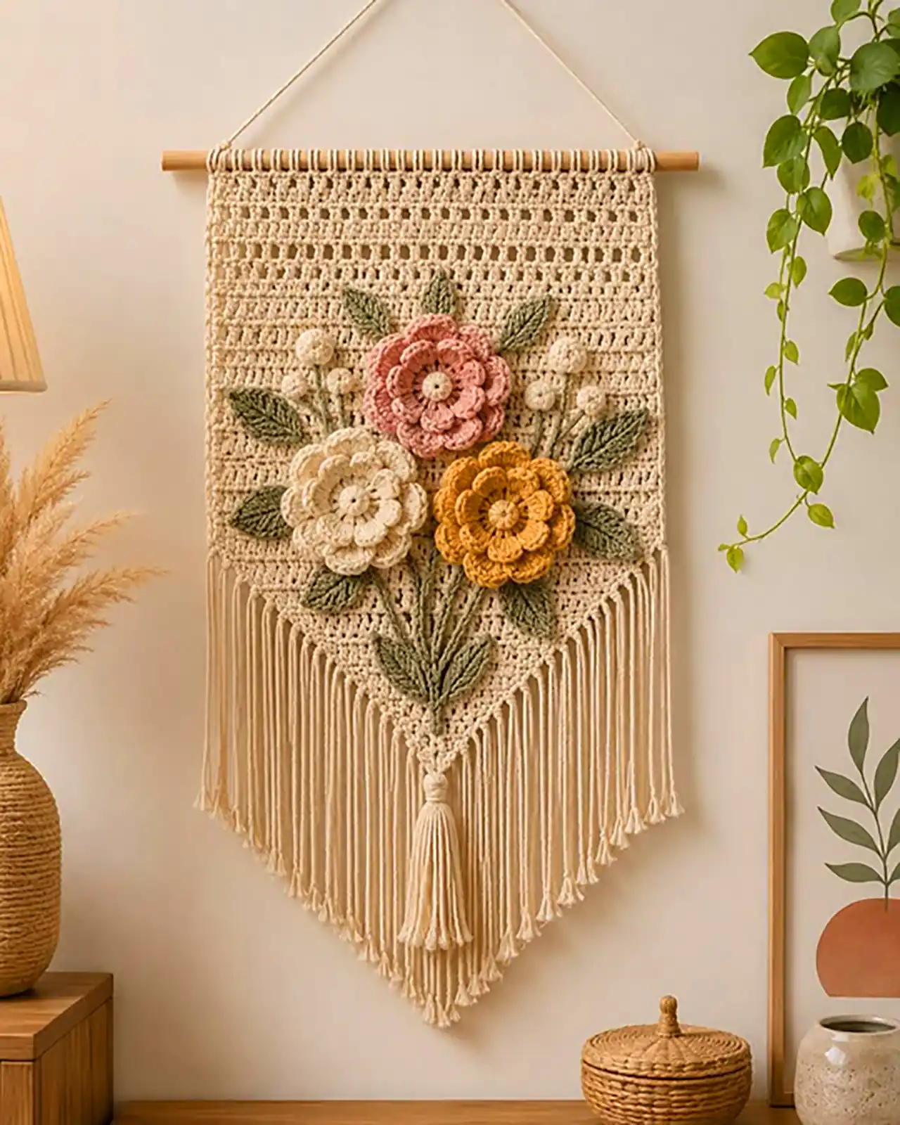 دیوارکوب کاموایی دستسازبرای اتاق خواب