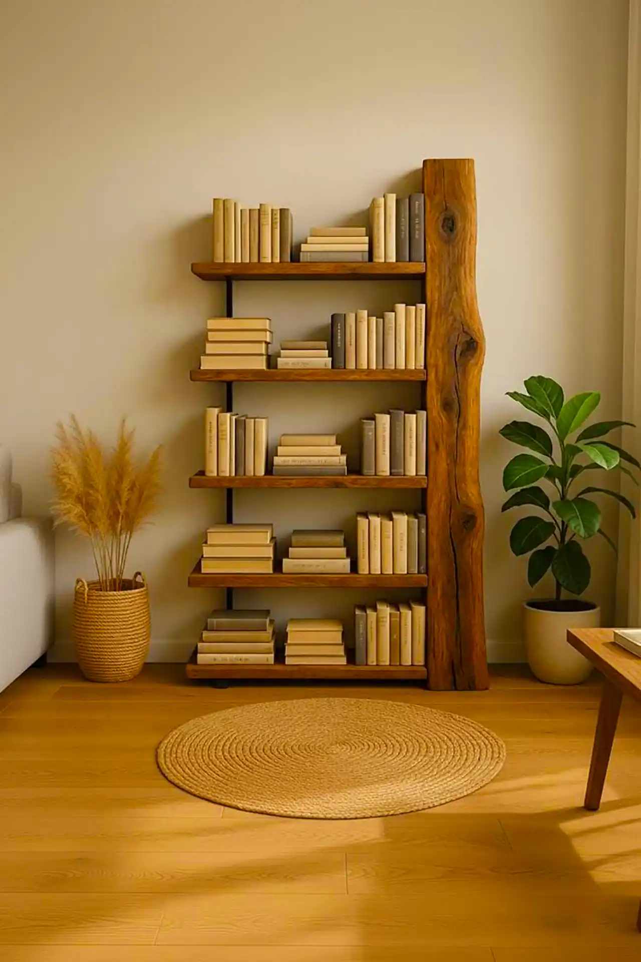 مدل کتابخانه چوبی روستیک