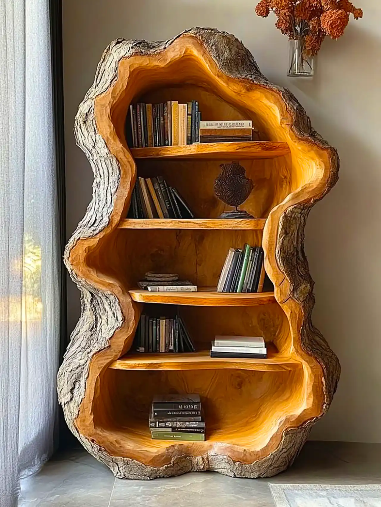 مدل کتابخانه چوبی روستیک