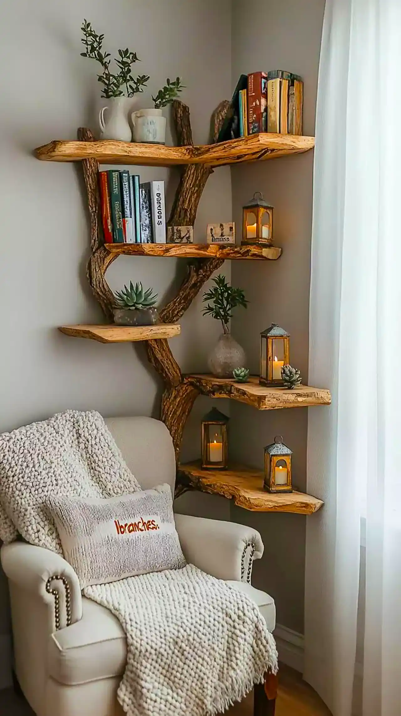 مدل کتابخانه چوبی روستیک