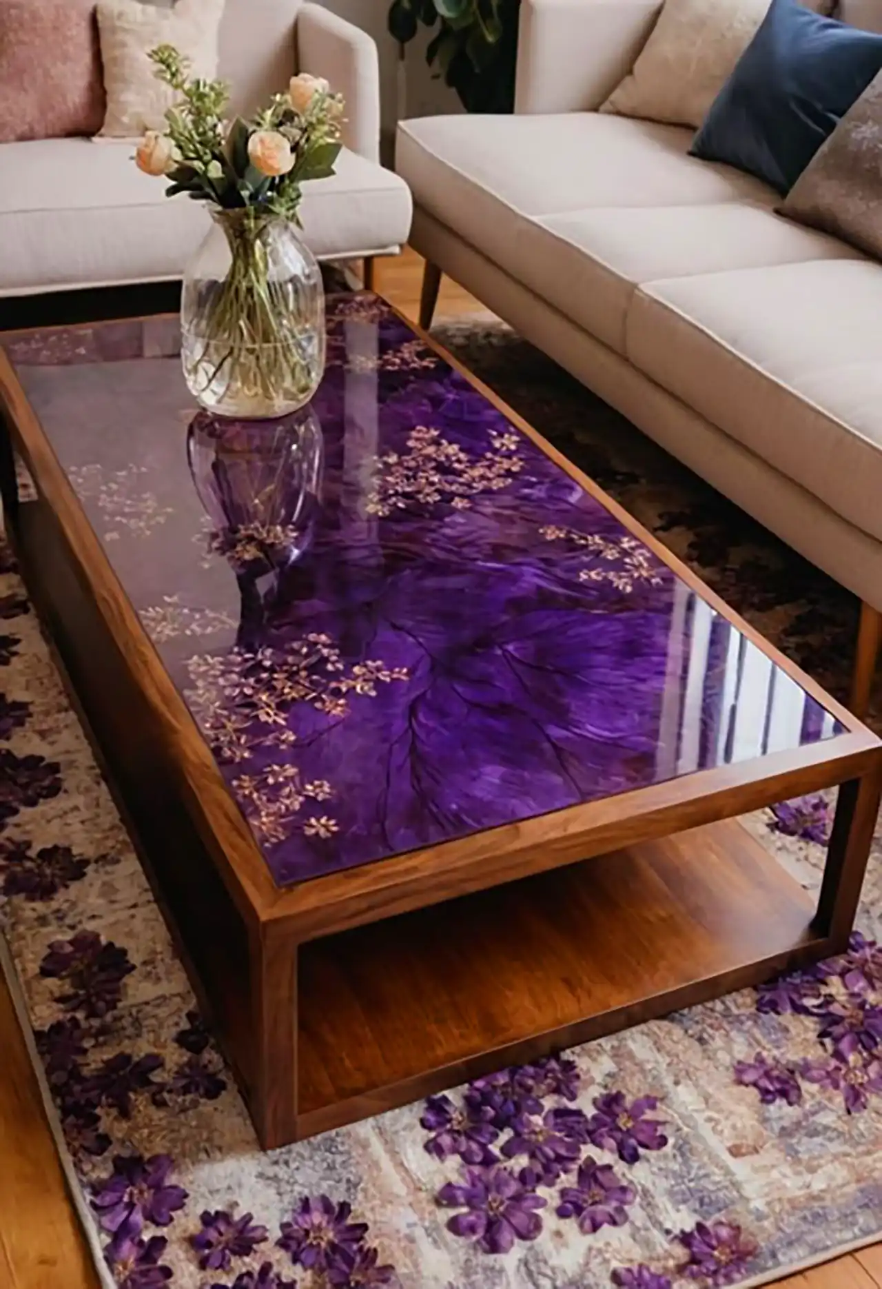 میز عسلی رزینی شیک با طرح خاص