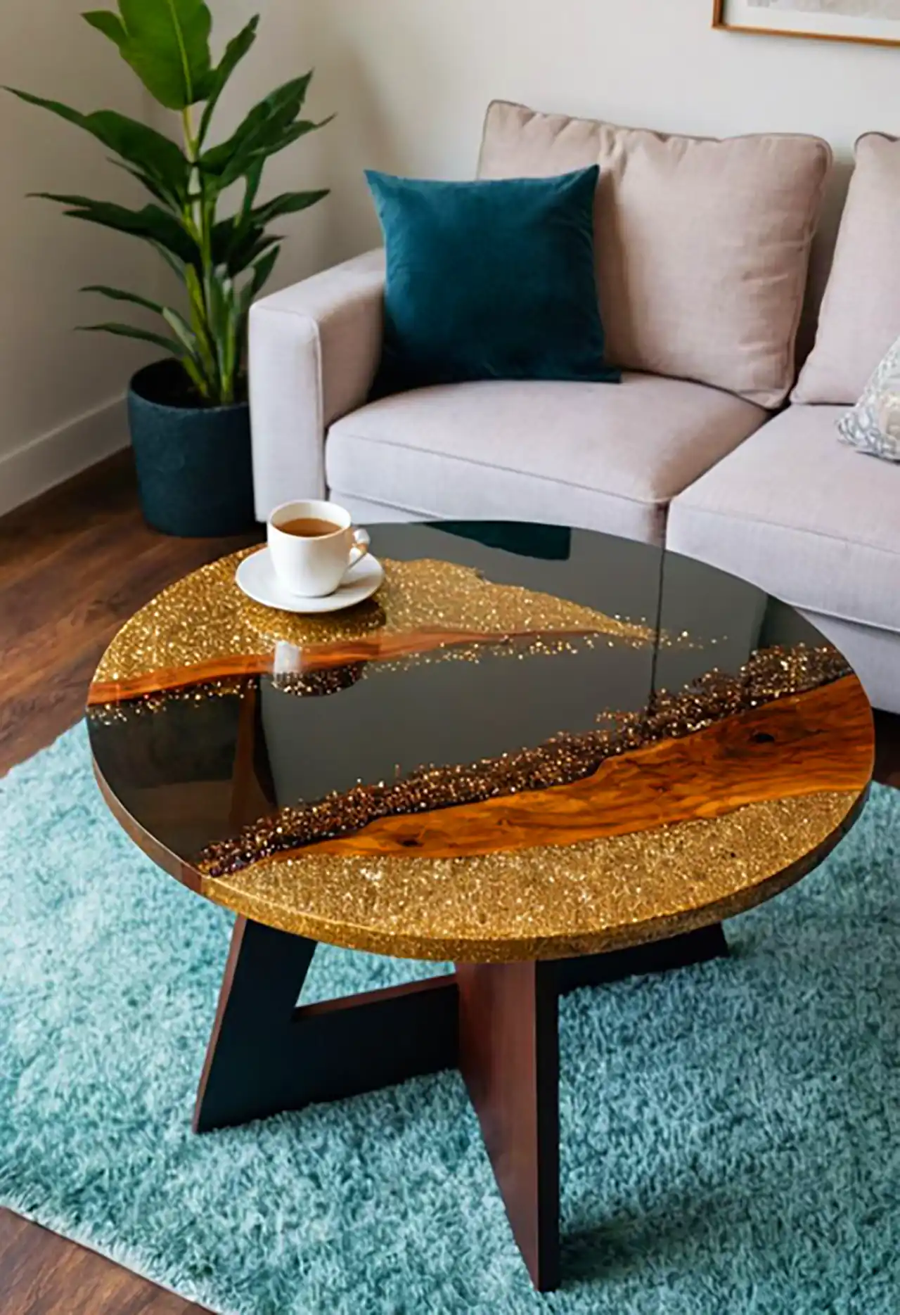 میز عسلی رزینی شیک با طرح خاص