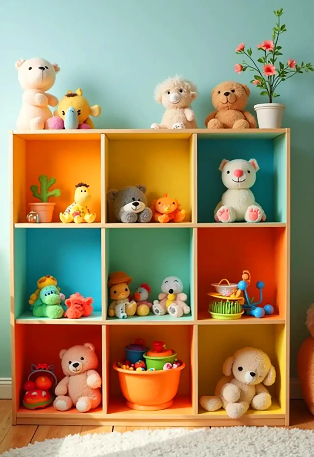 شلفهای هنری چوبی رنگی