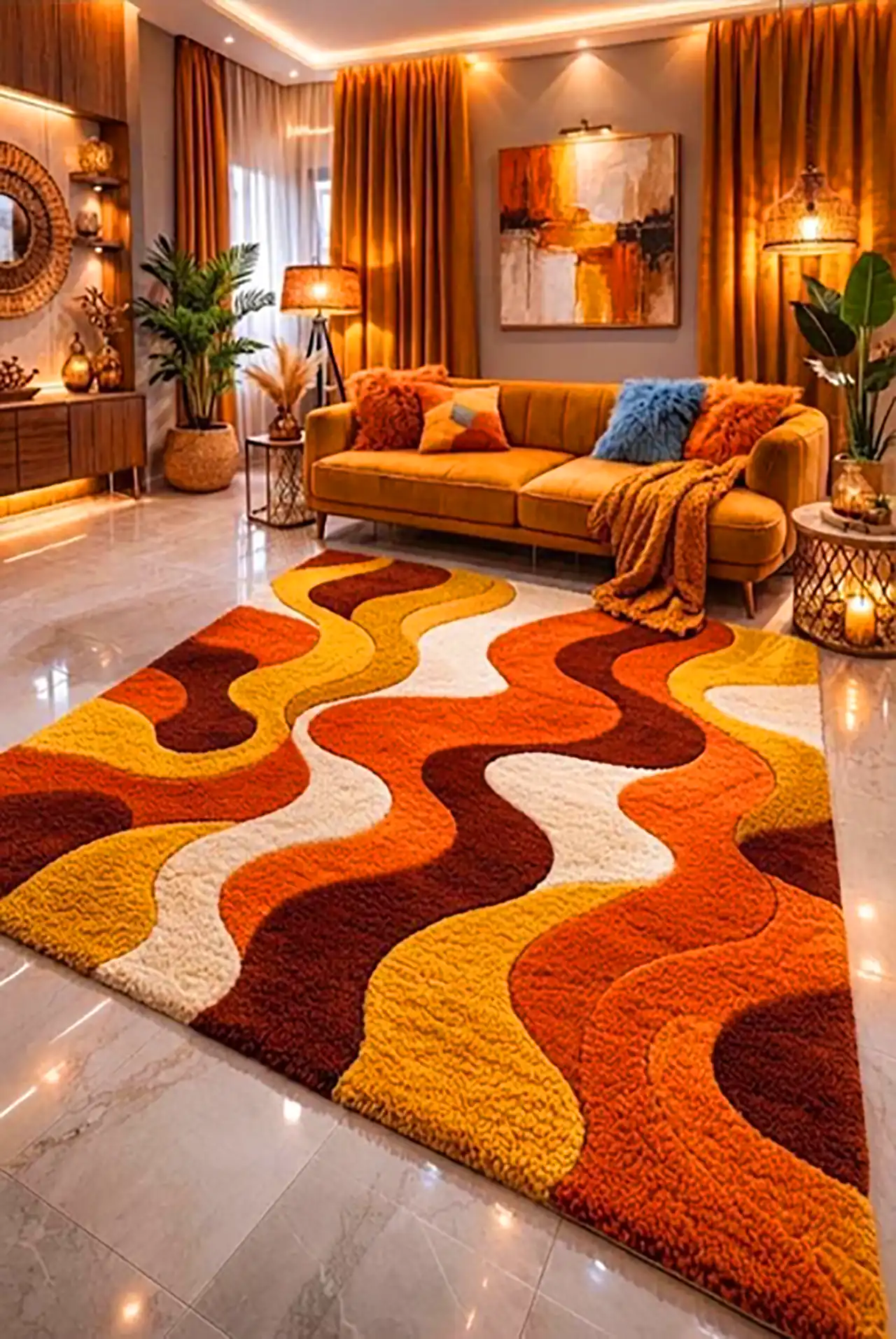 چیدمان پرانرژی خونه با رنگ نارنجی