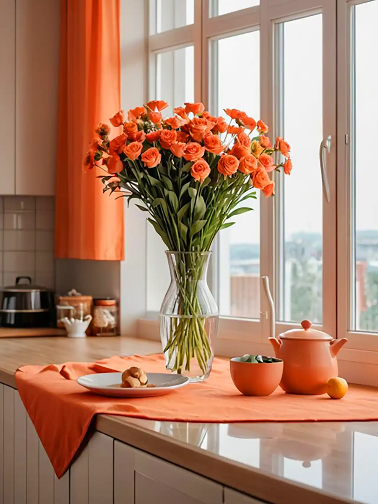 چیدمان پرانرژی خونه با رنگ نارنجی