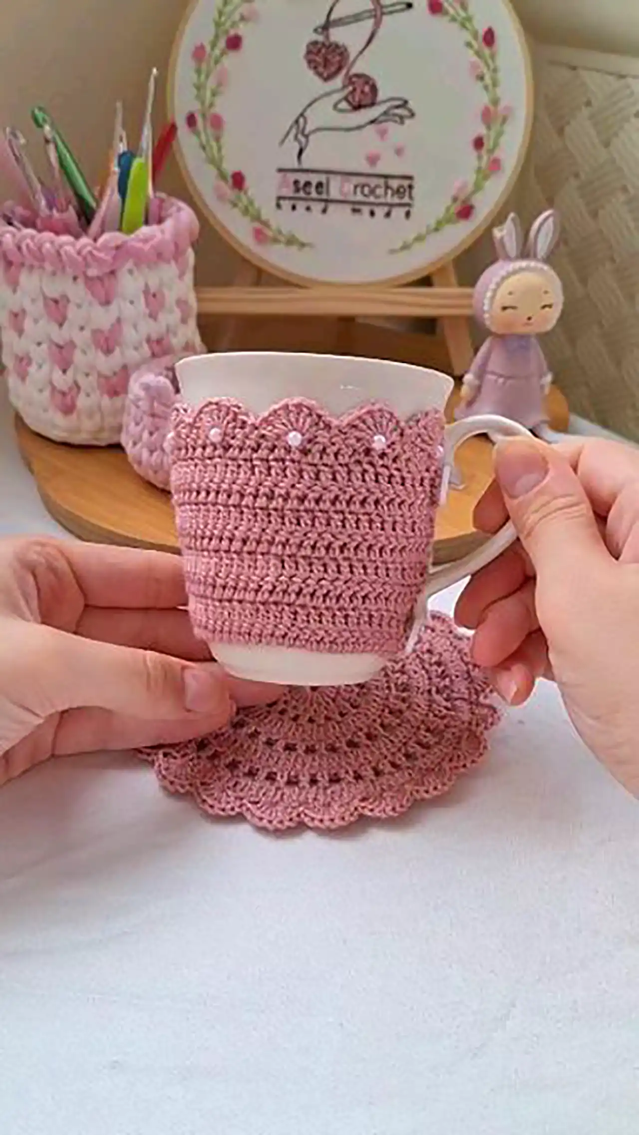 مدل کاور بافتنی برای ماگ