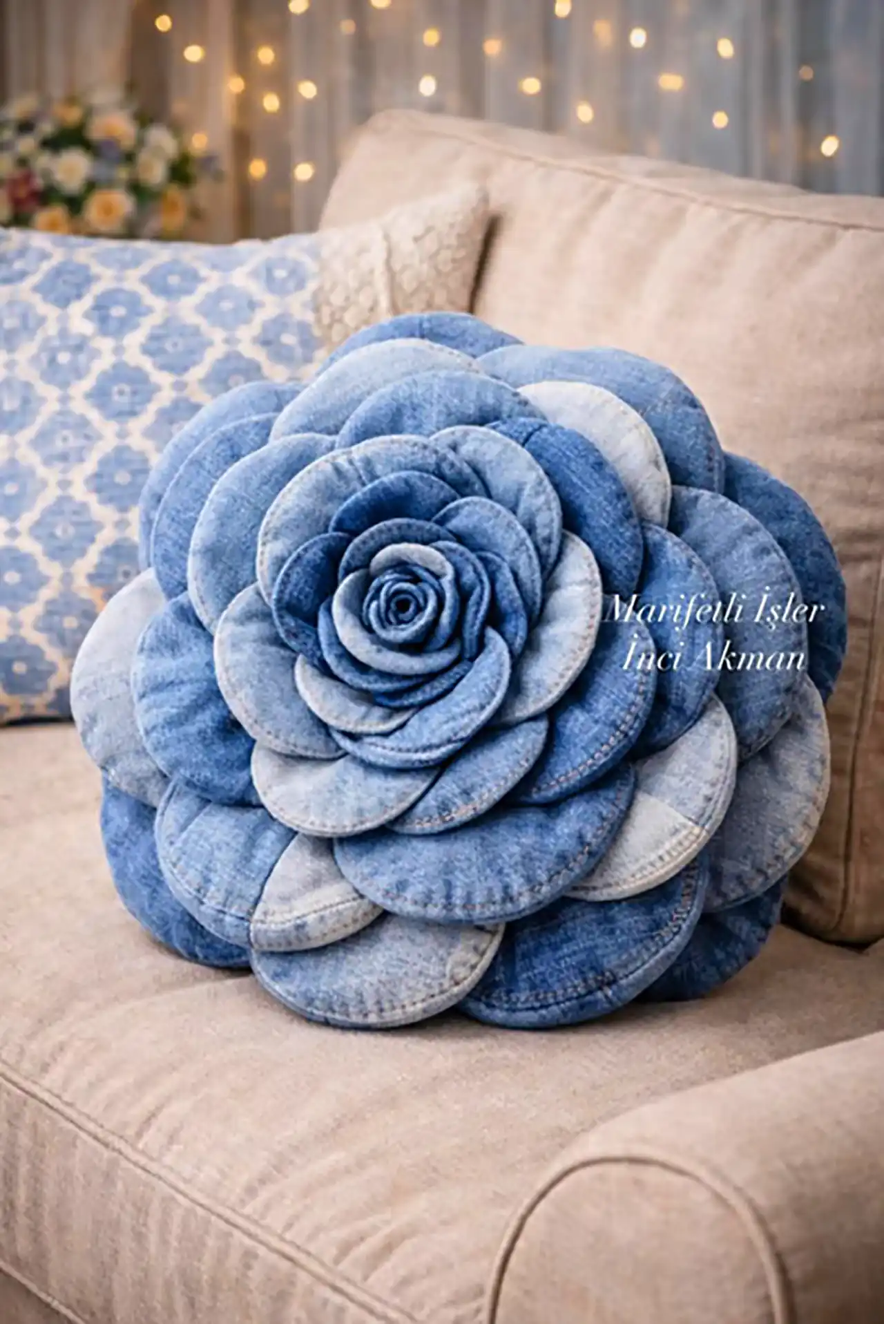 مدل کوسن با پارچه جین