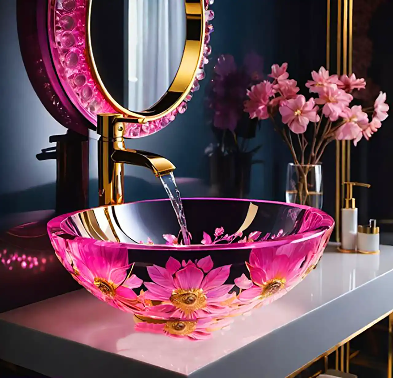 مدل روشویی خاص طرح گل